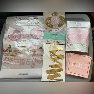Bridal Shower Bachelorette Miss to Mrs Gold and Pink Party Decoration Set